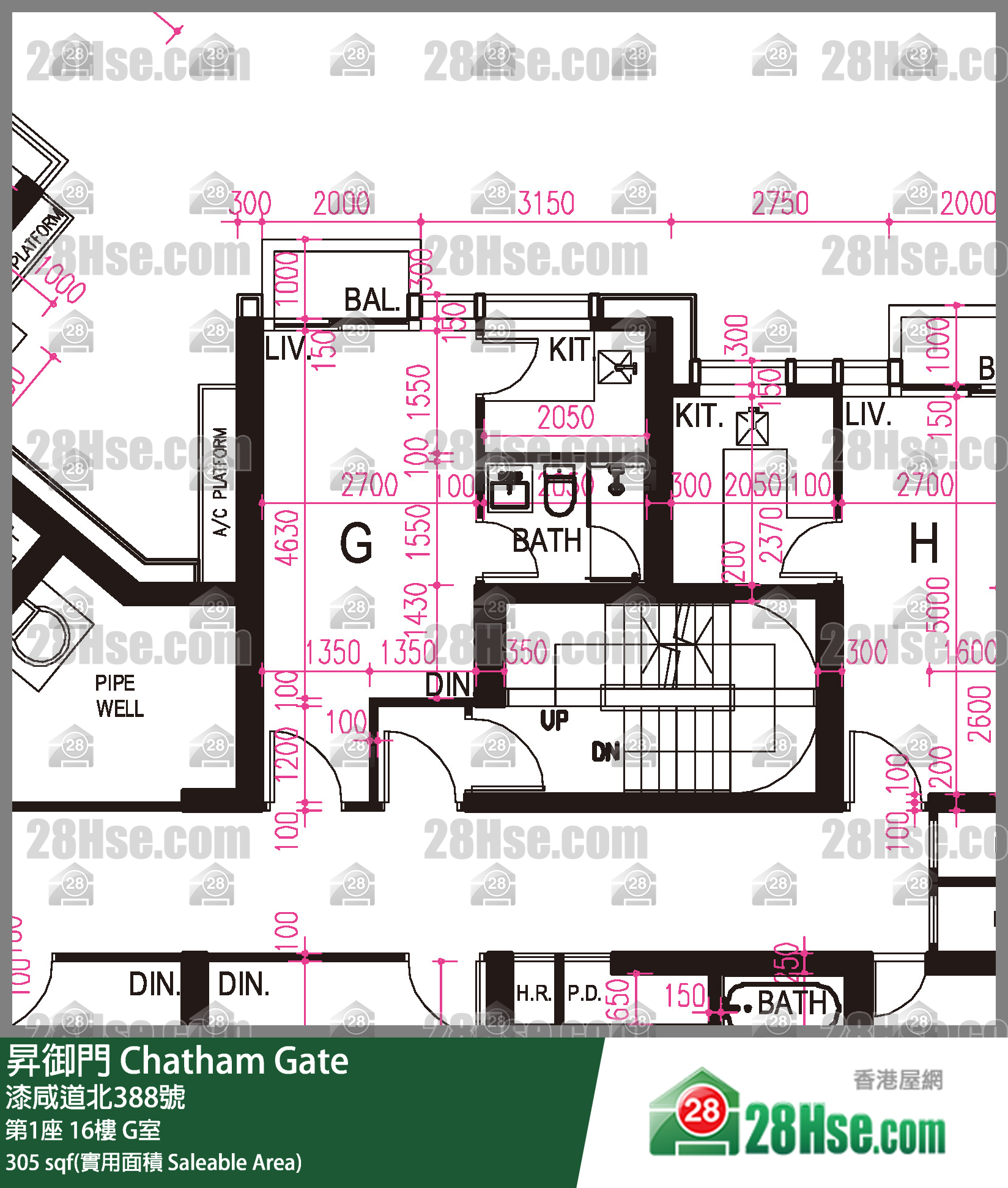 升御门 第1座16楼 G室 平面图