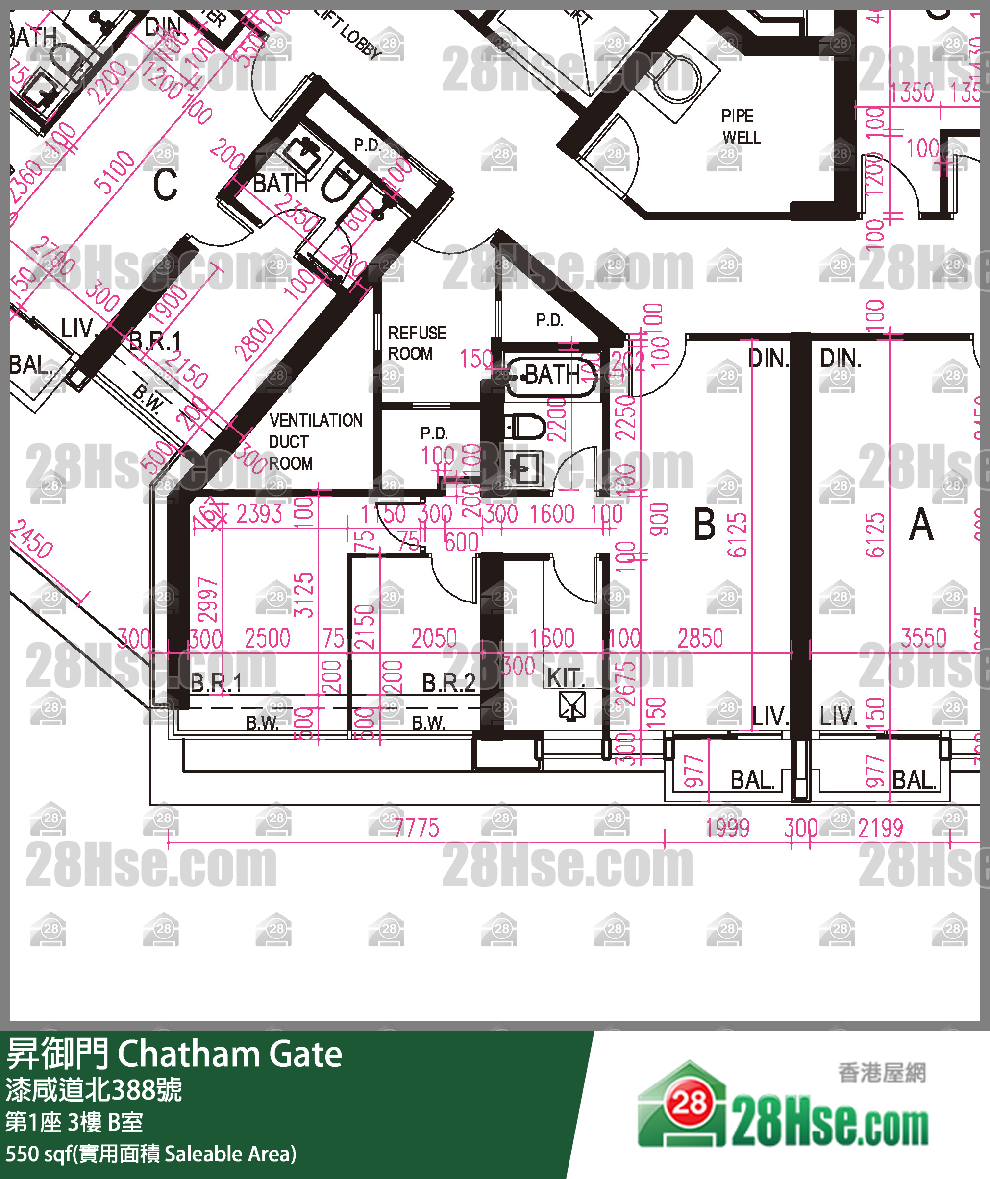 昇御門 第1座 3樓 B室 平面圖