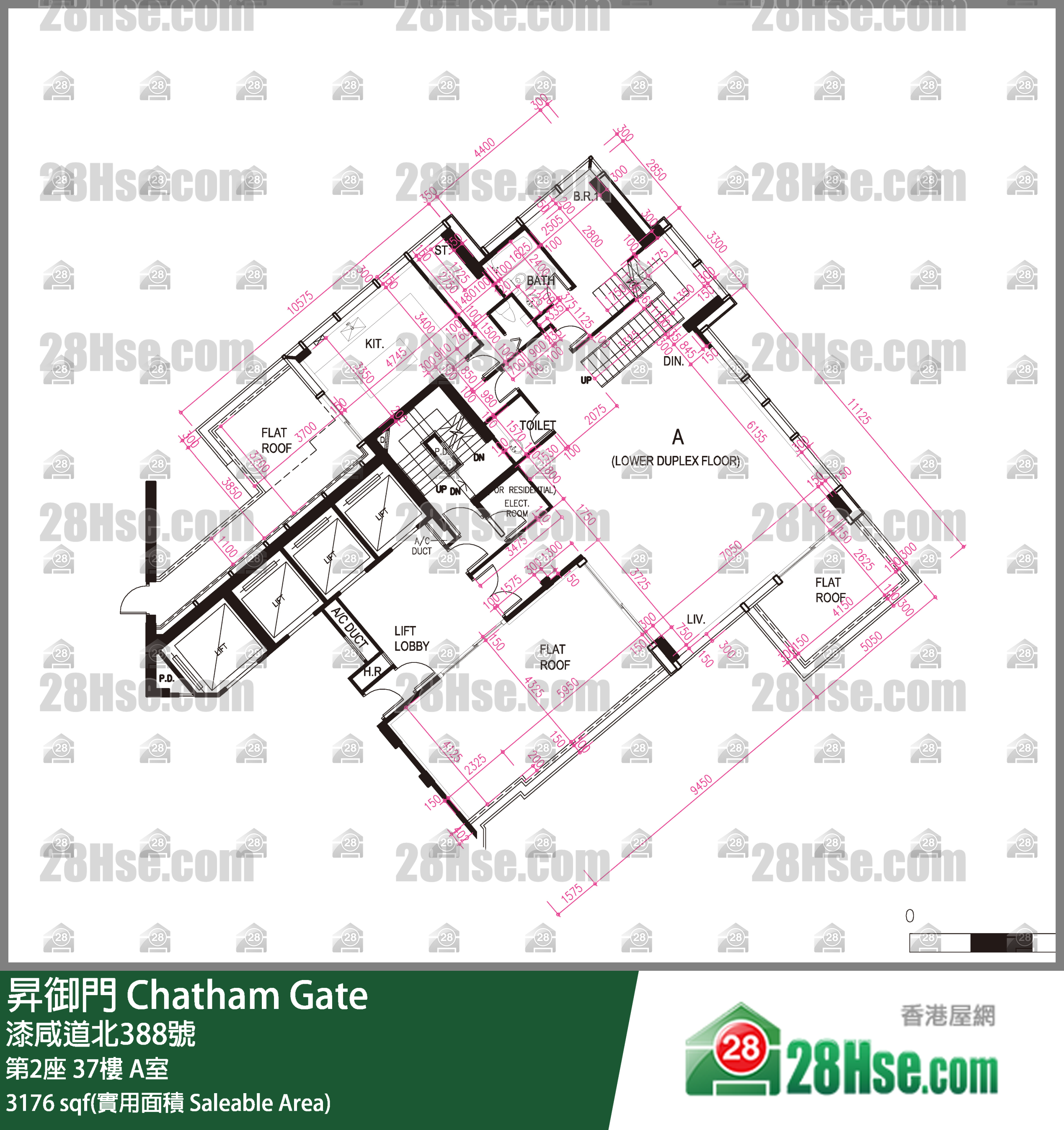 昇御門 第2座 37樓 A室 平面圖