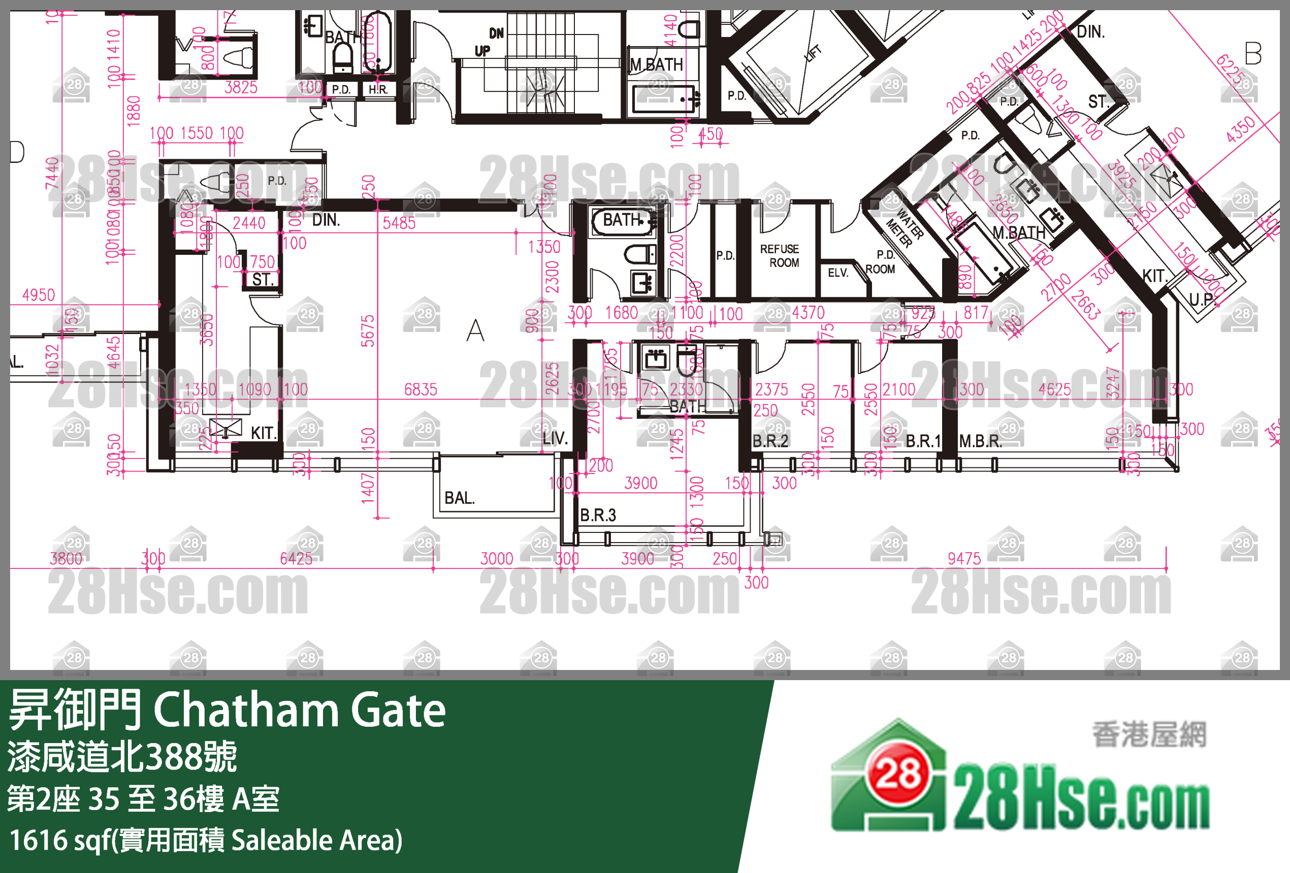 昇御門 第2座36樓 A室 平面圖