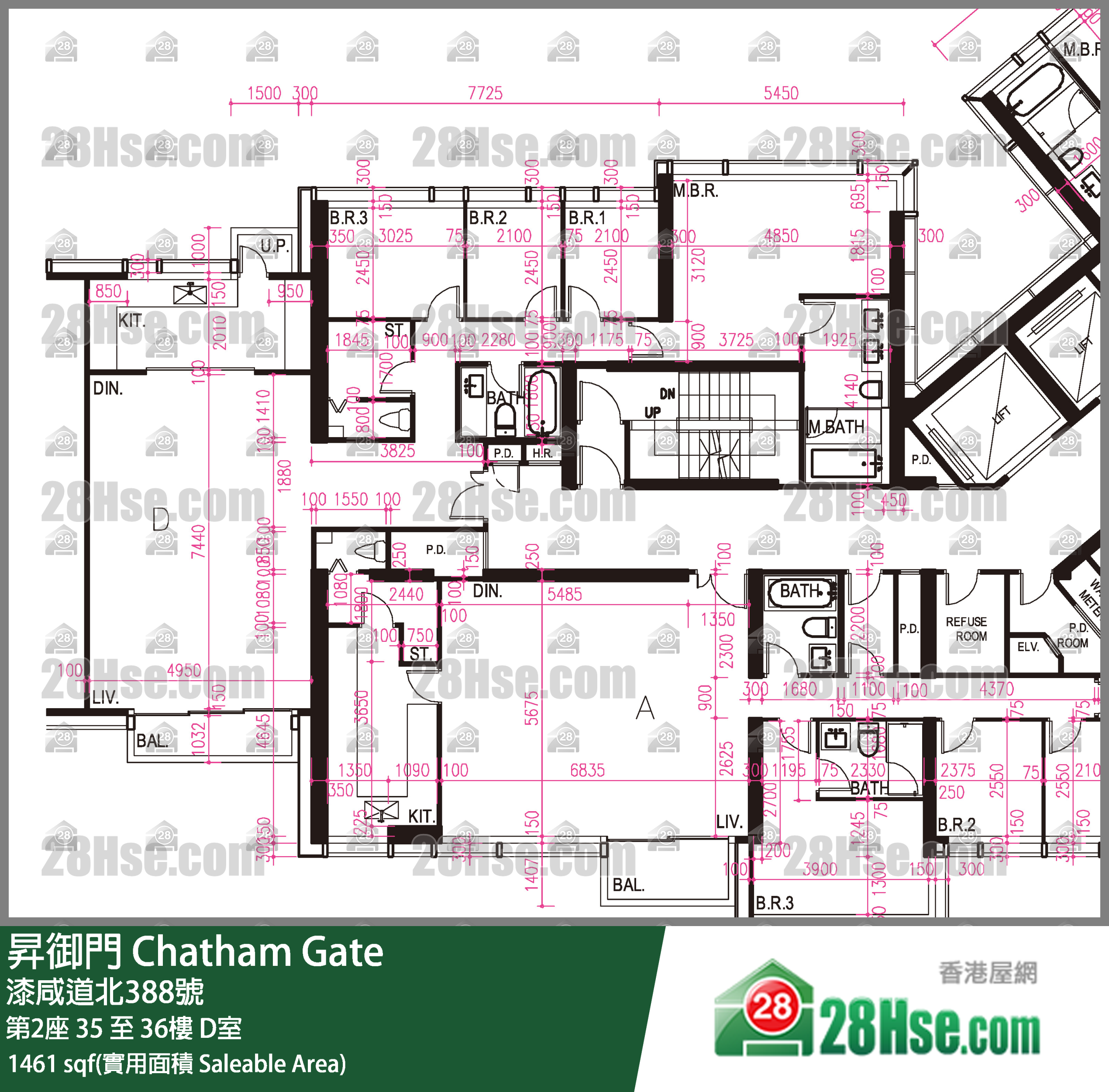 昇御門 第2座 35樓 D室 平面圖