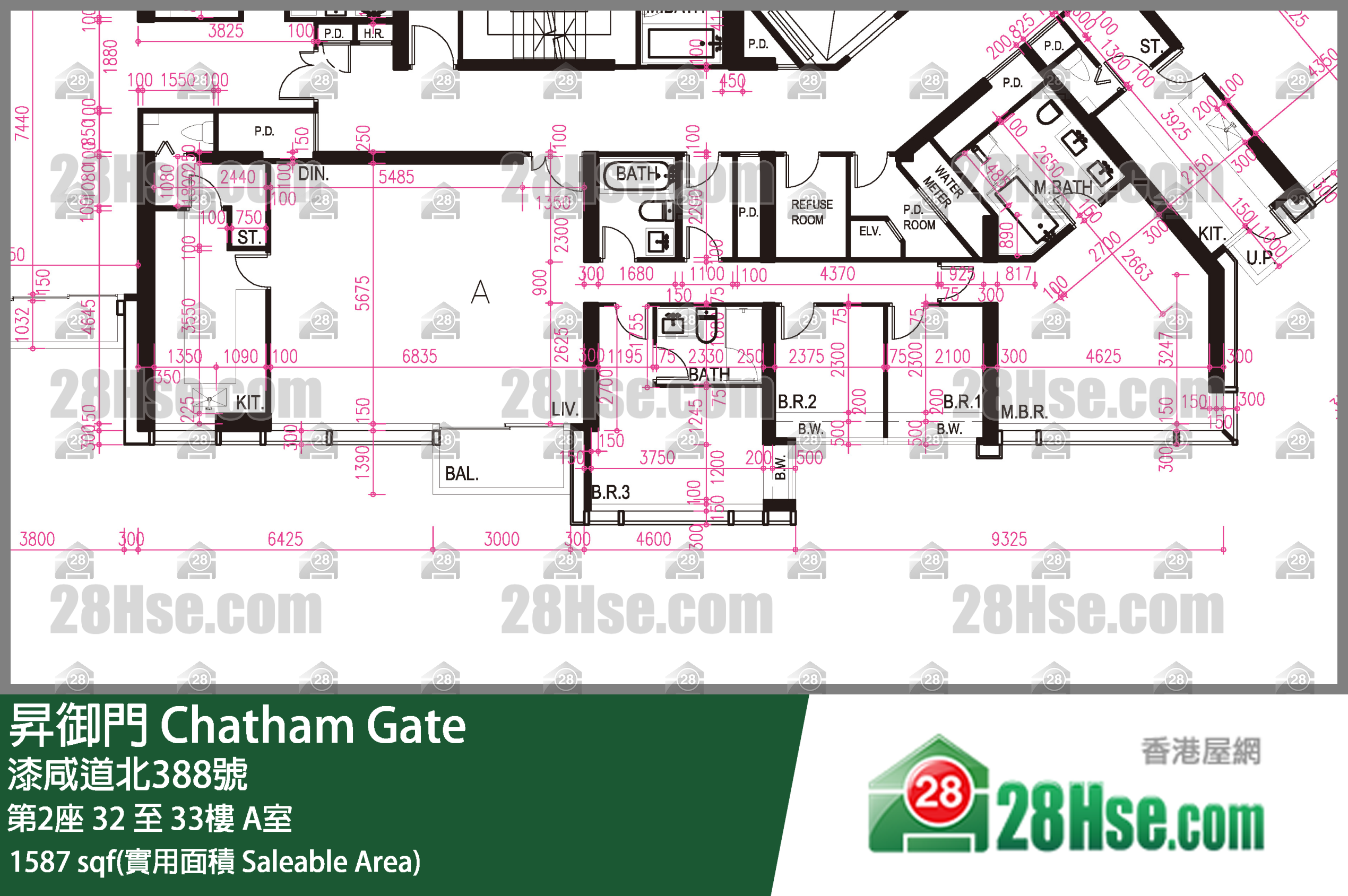 昇御門 第2座33樓 A室 平面圖