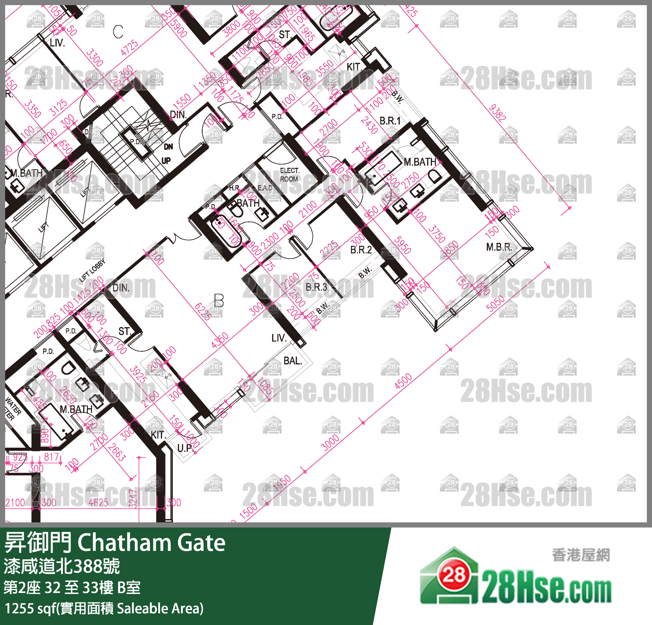 昇御門 第2座33樓 B室 平面圖