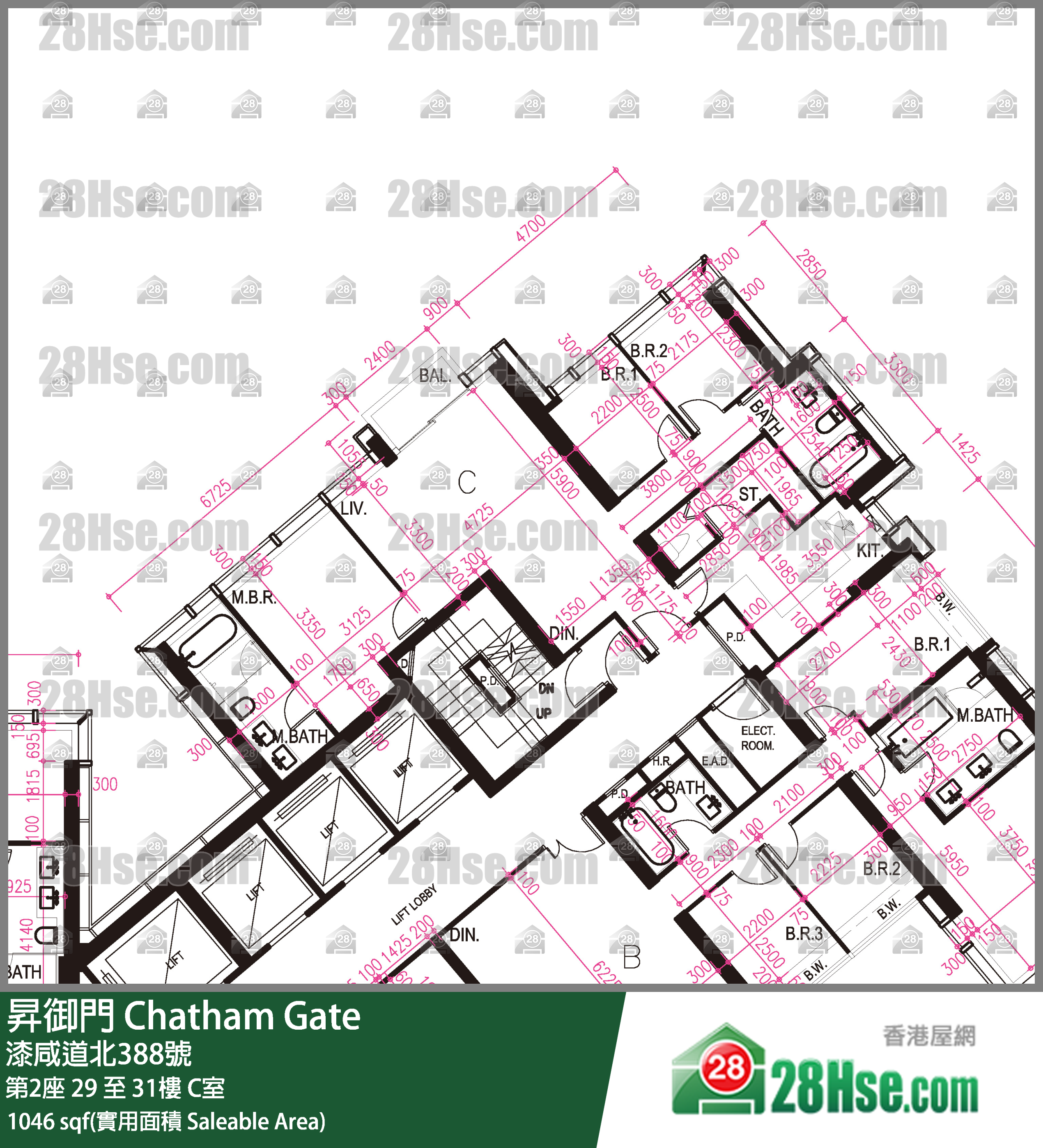 昇御門 第2座29樓 C室 平面圖