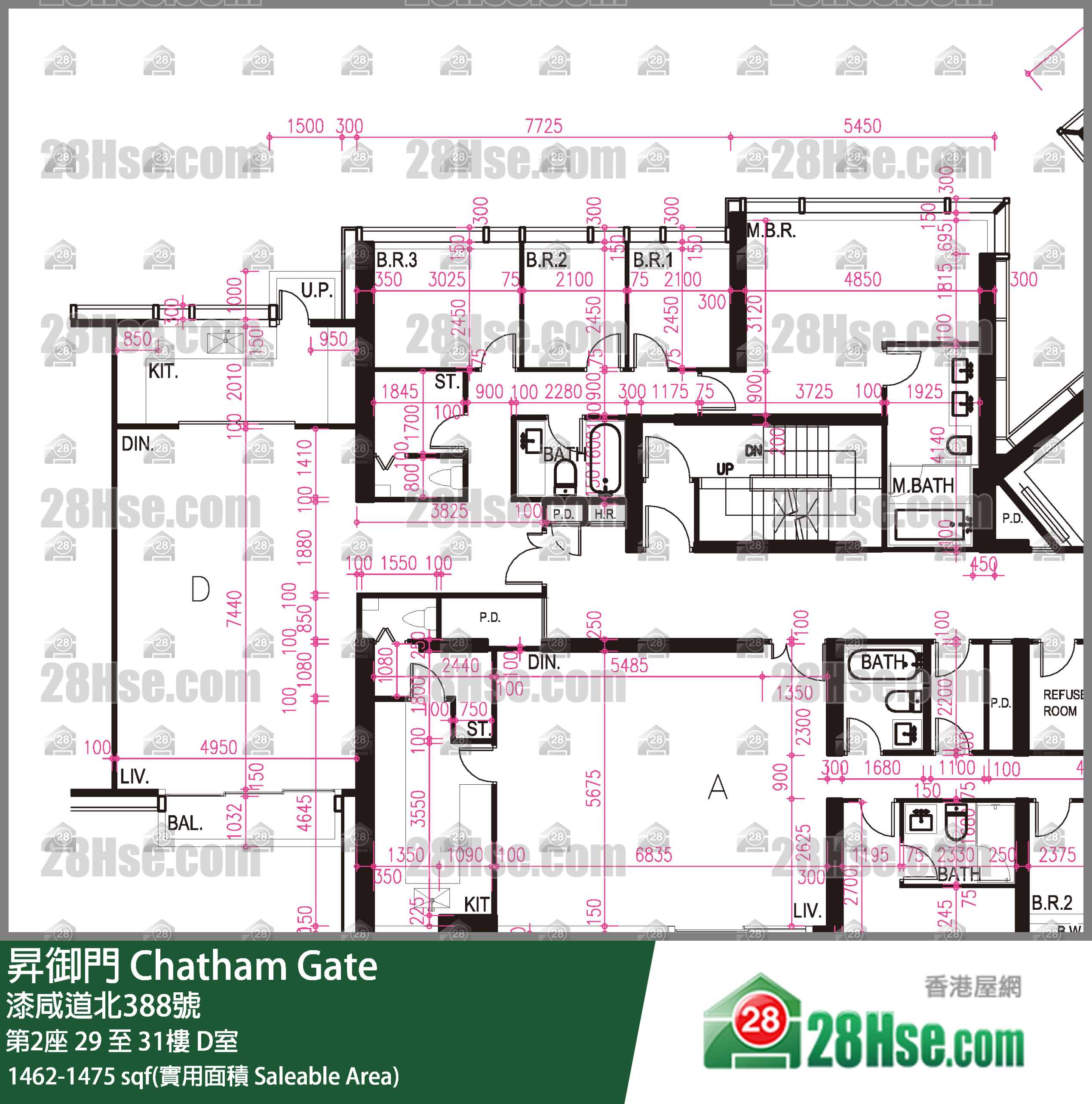 昇御門 第2座29樓 D室 平面圖