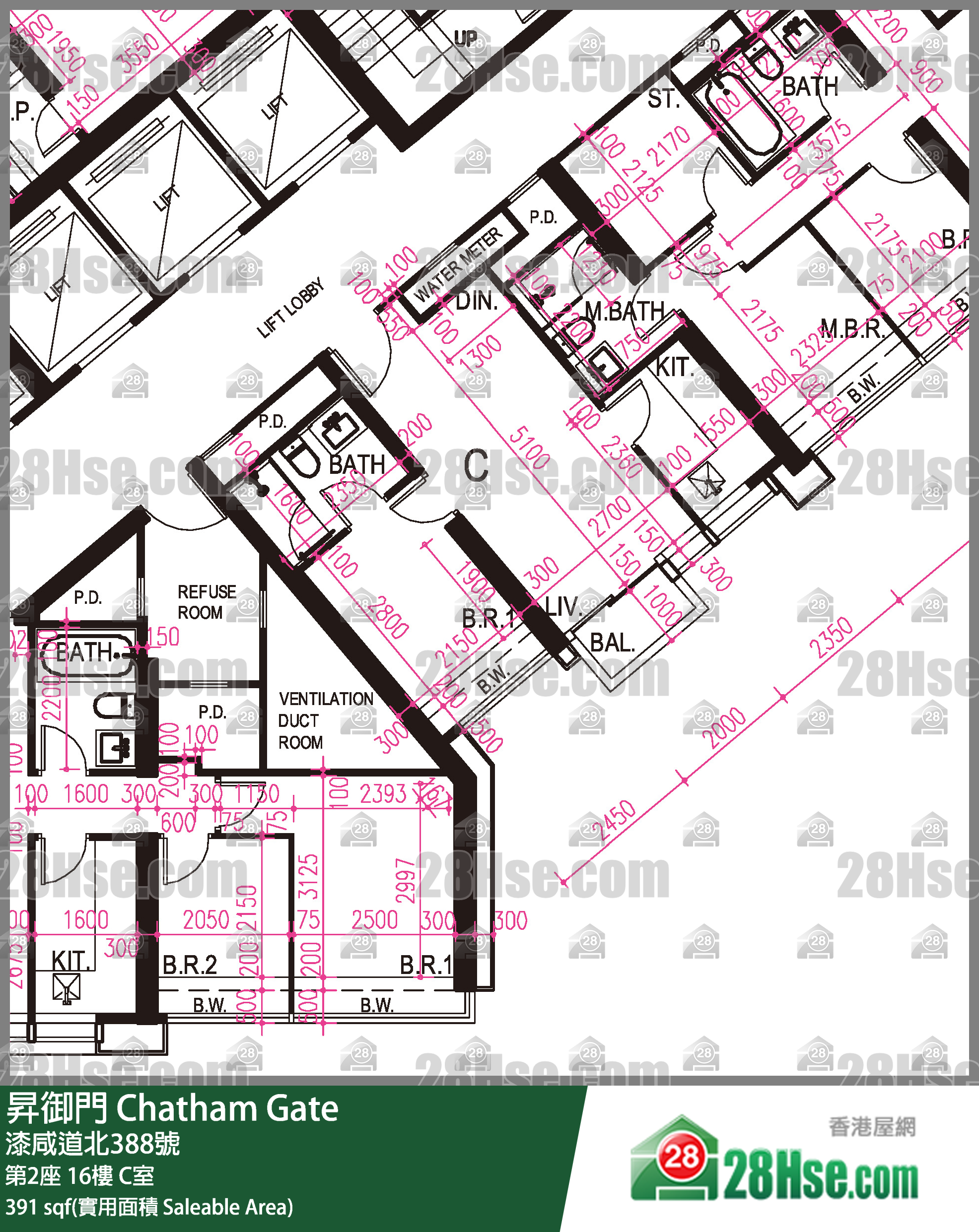昇御門 第2座16樓 C室 平面圖