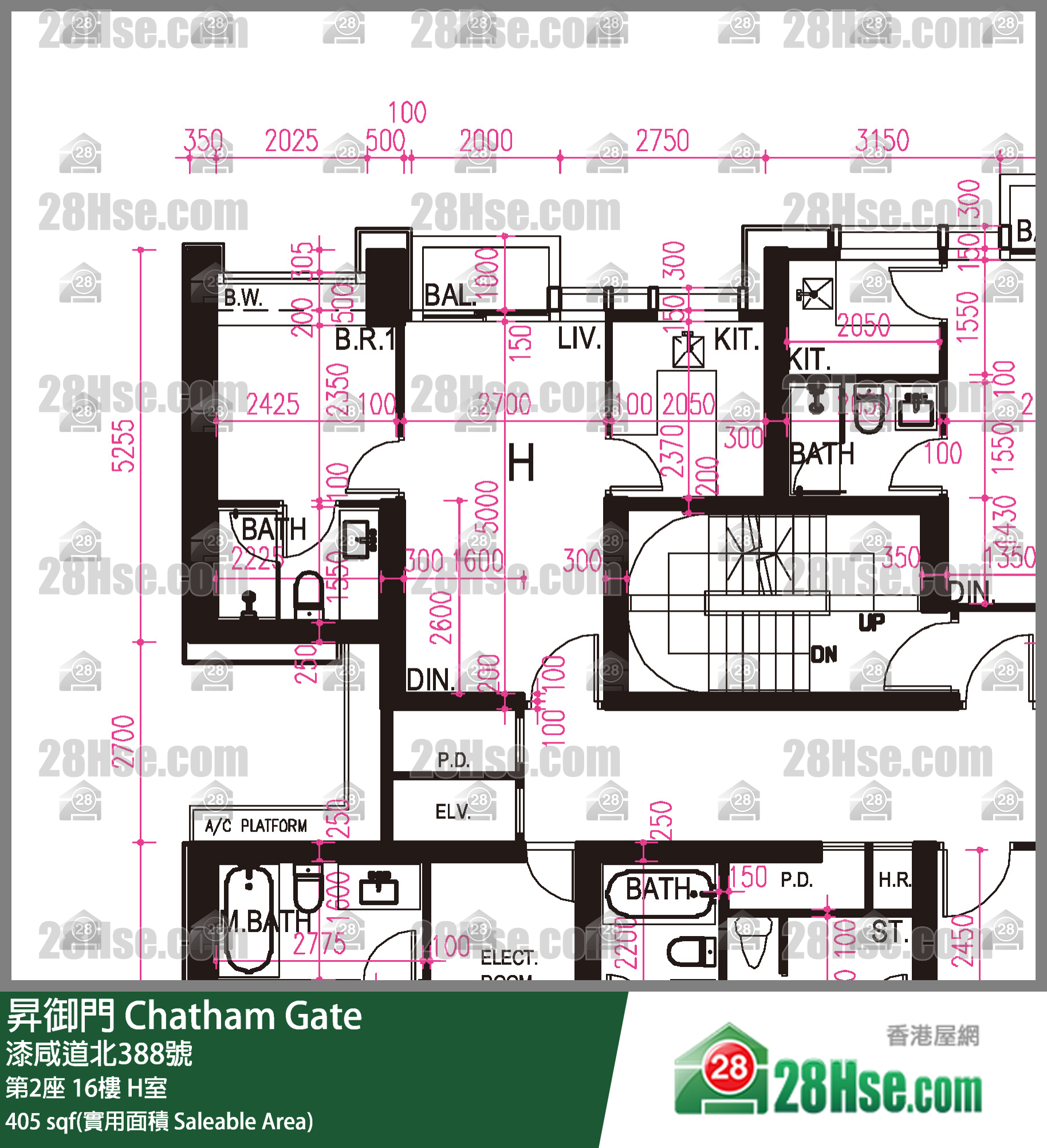 昇御門 第2座16樓 H室 平面圖