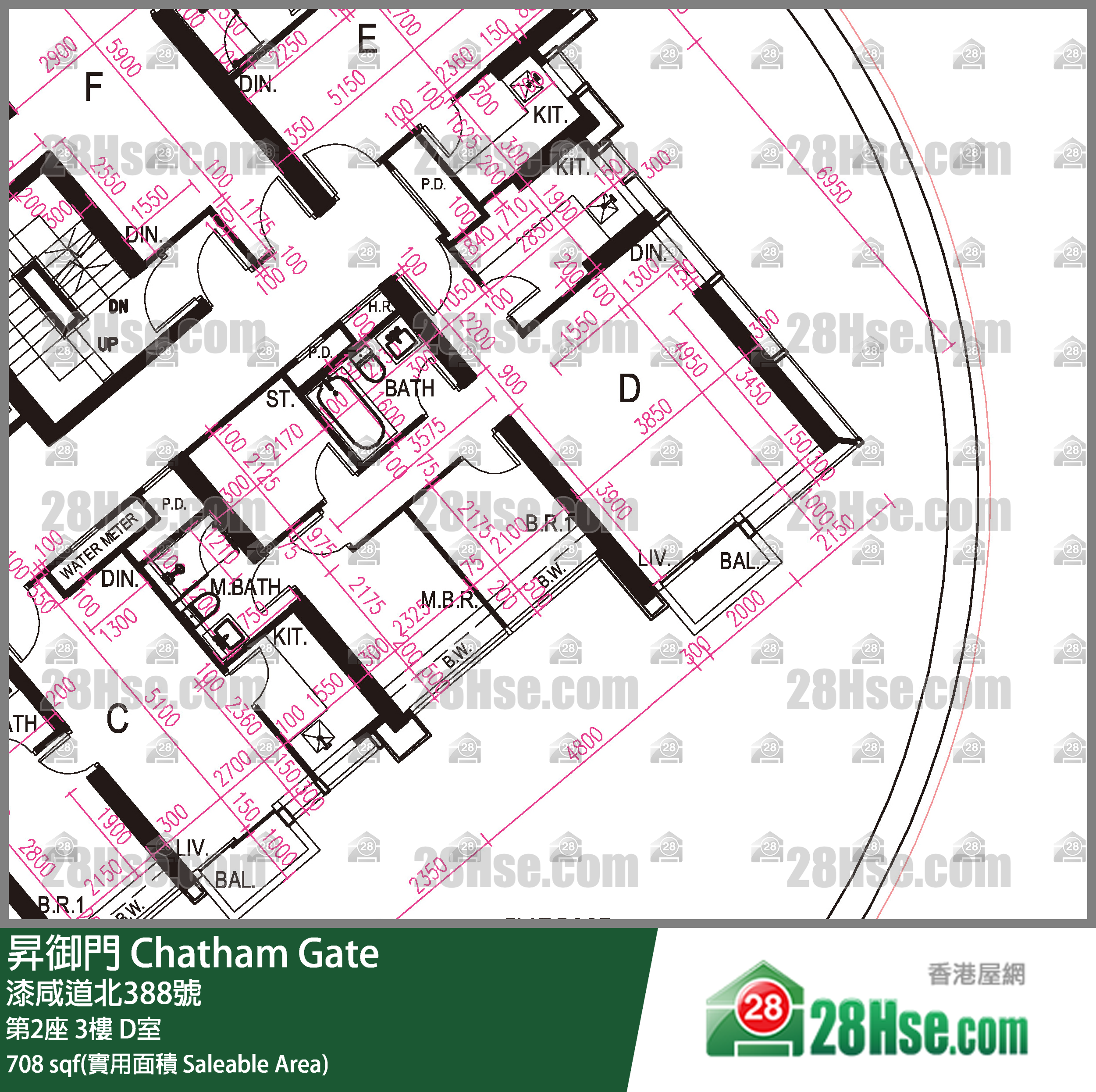 昇御門 第2座 3樓 D室 平面圖