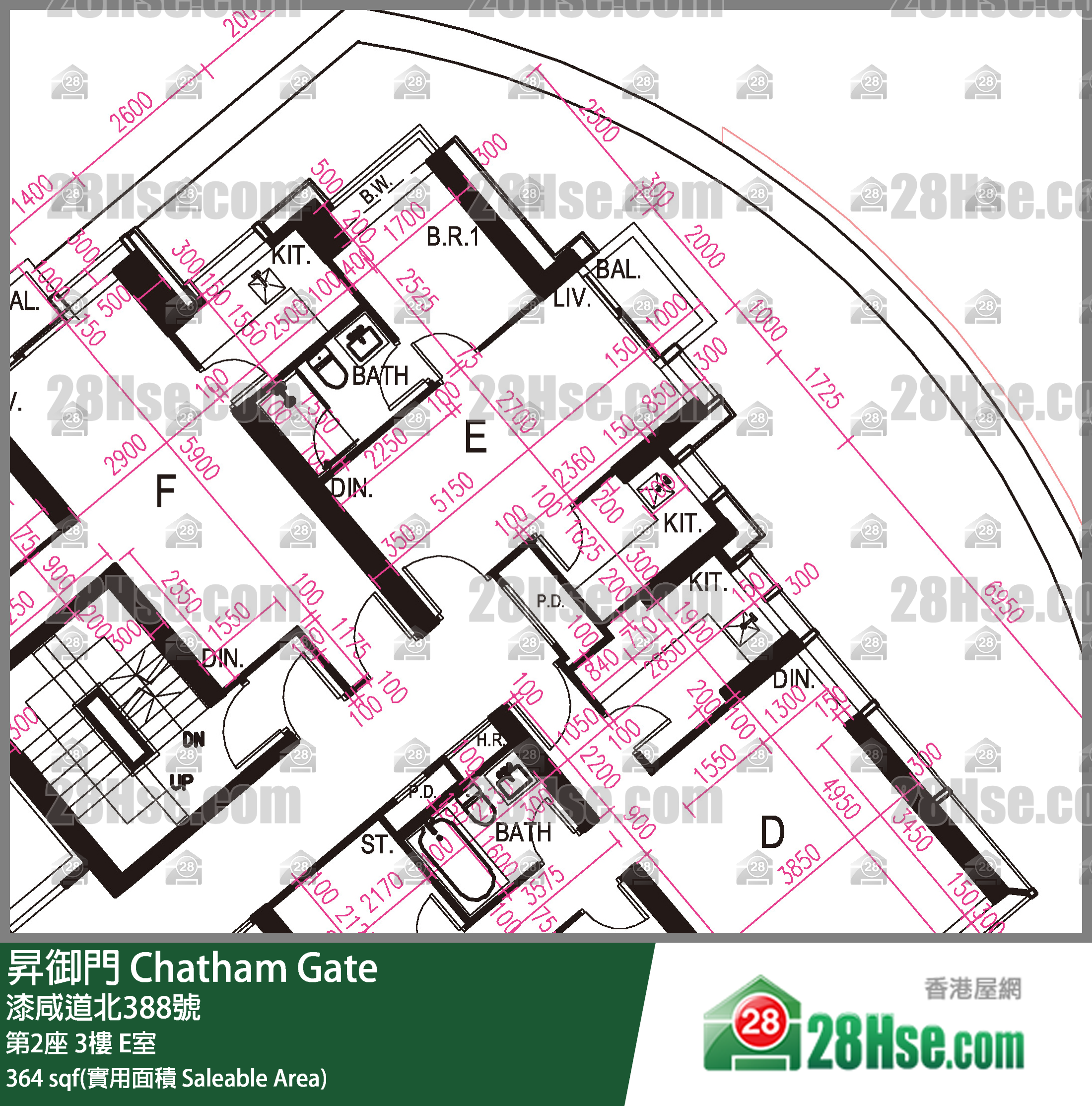 昇御門 第2座3樓 E室 平面圖
