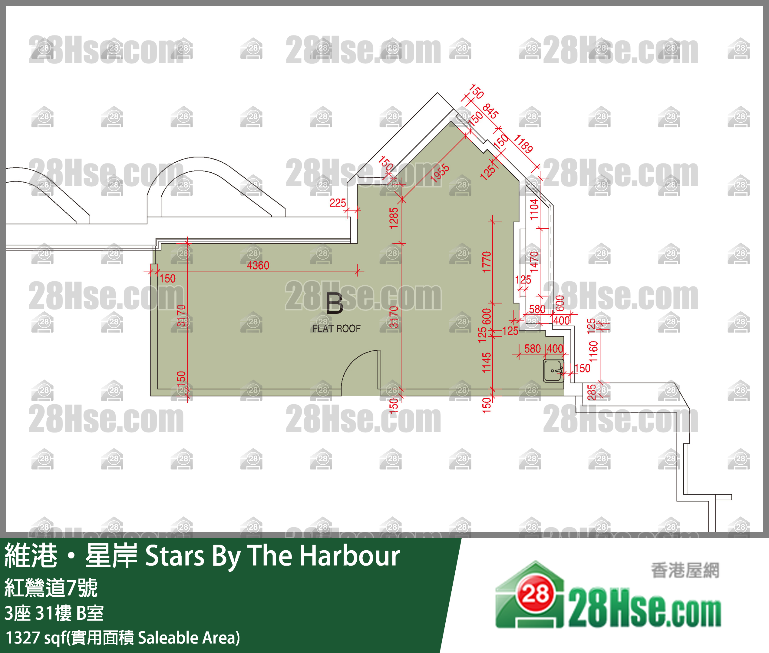 維港星岸 大廈3座31樓 B室 平面圖