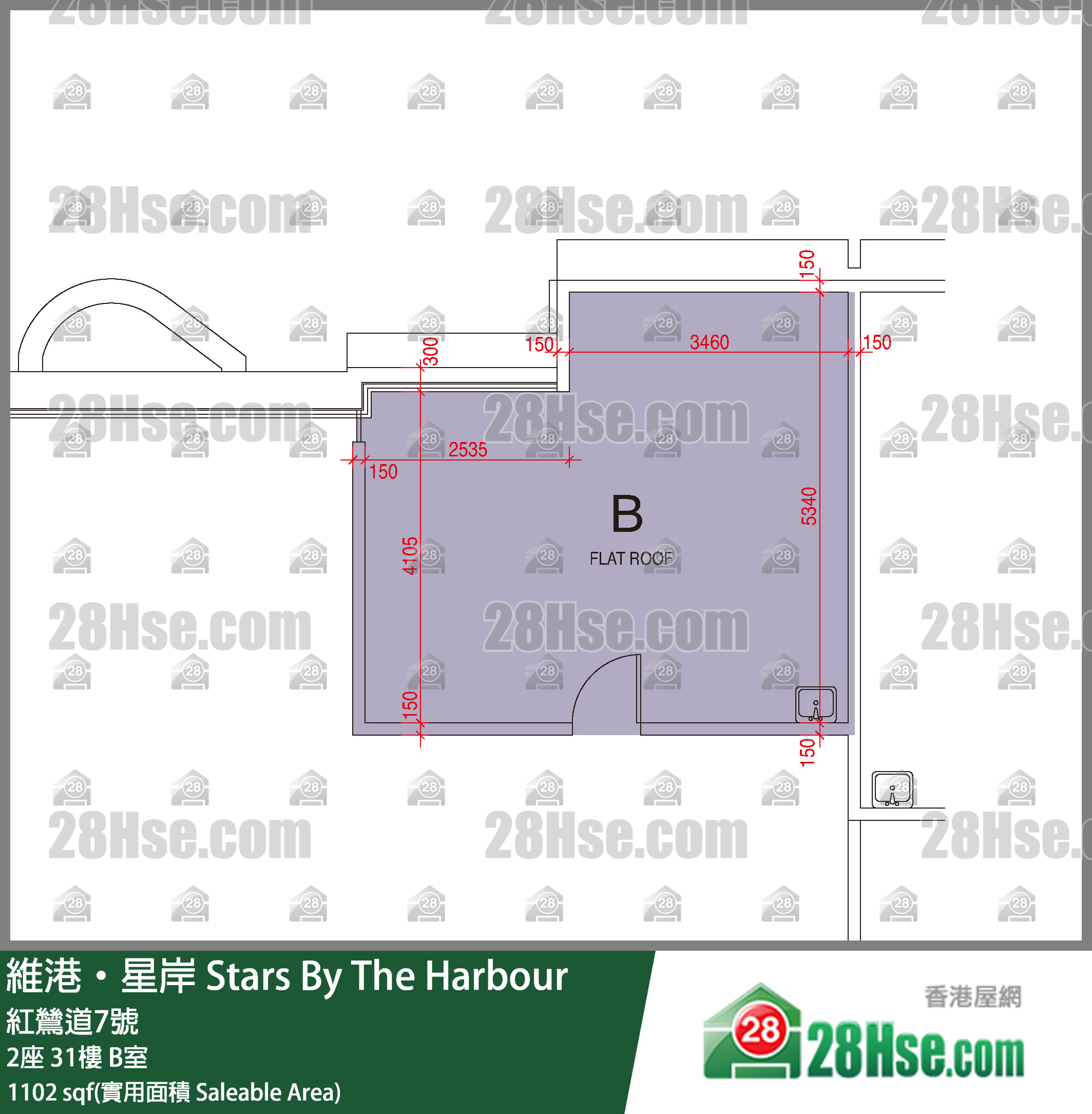 維港星岸 大廈2座31樓 B室 平面圖