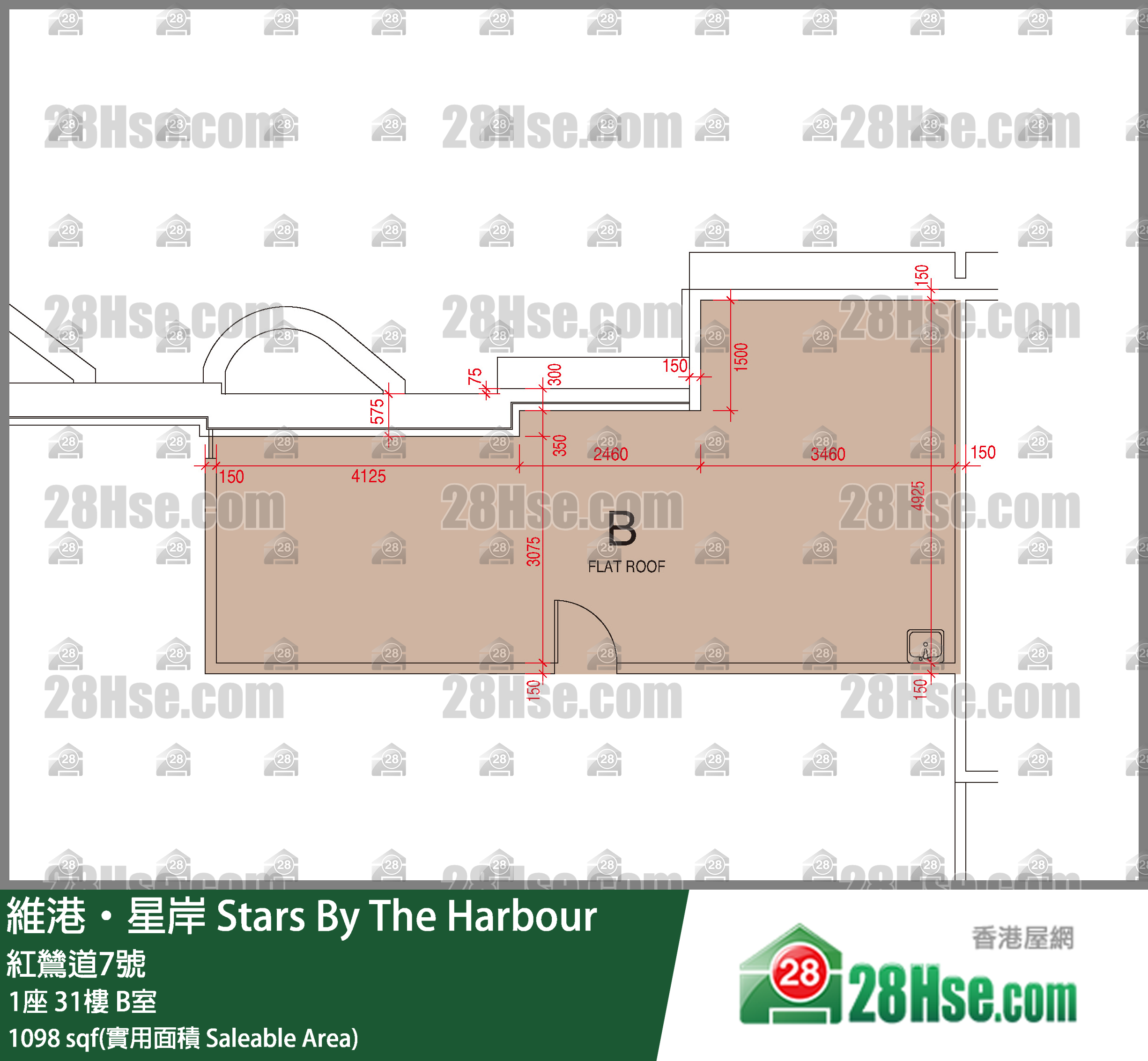維港星岸 大廈 1座 31樓 B室 平面圖