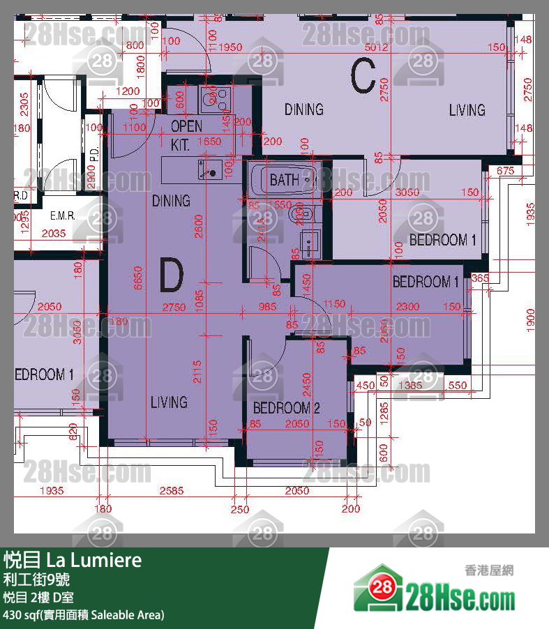 悅目 悅目2樓 D室 平面圖