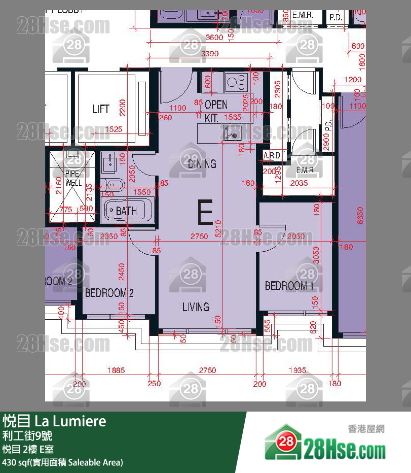 悅目 悅目 2樓 E室 平面圖