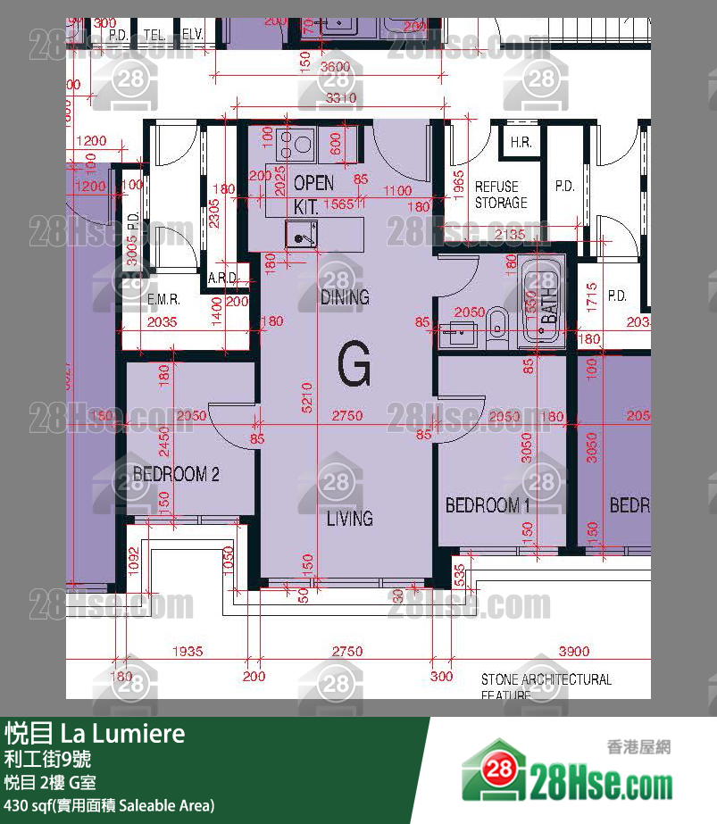 悅目 悅目2樓 G室 平面圖