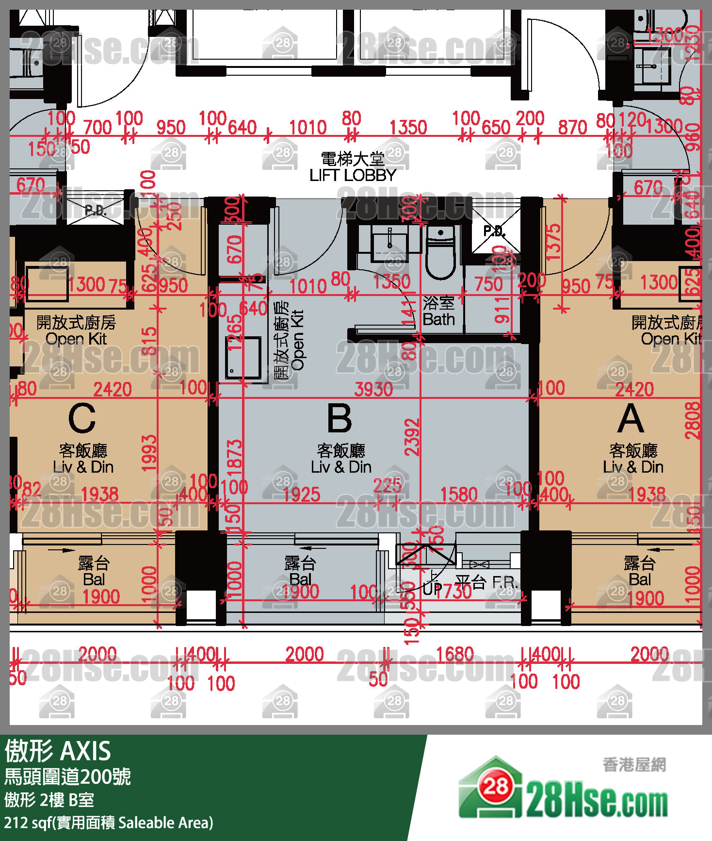 傲形 傲形2樓 B室 平面圖