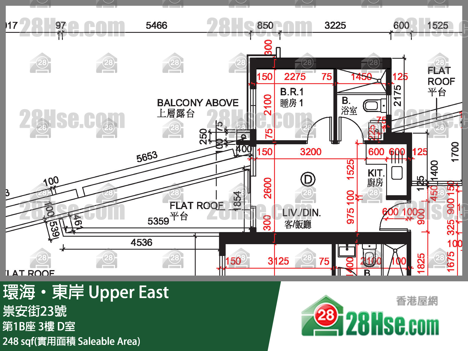 环海东岸 第1B座 3楼 D室 平面图