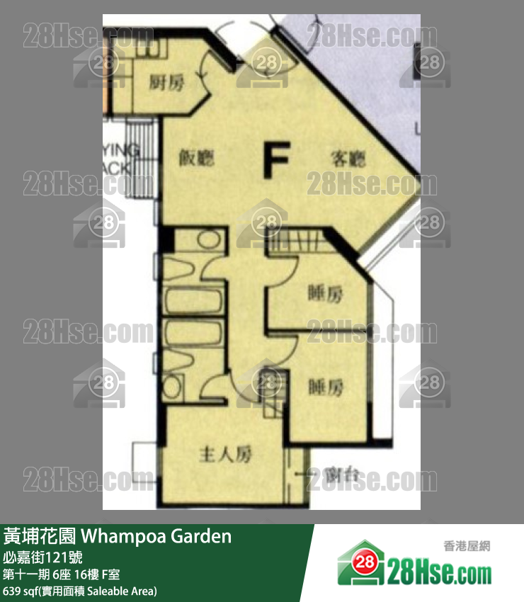 黃埔花園 第十一期6座16樓 F室 平面圖