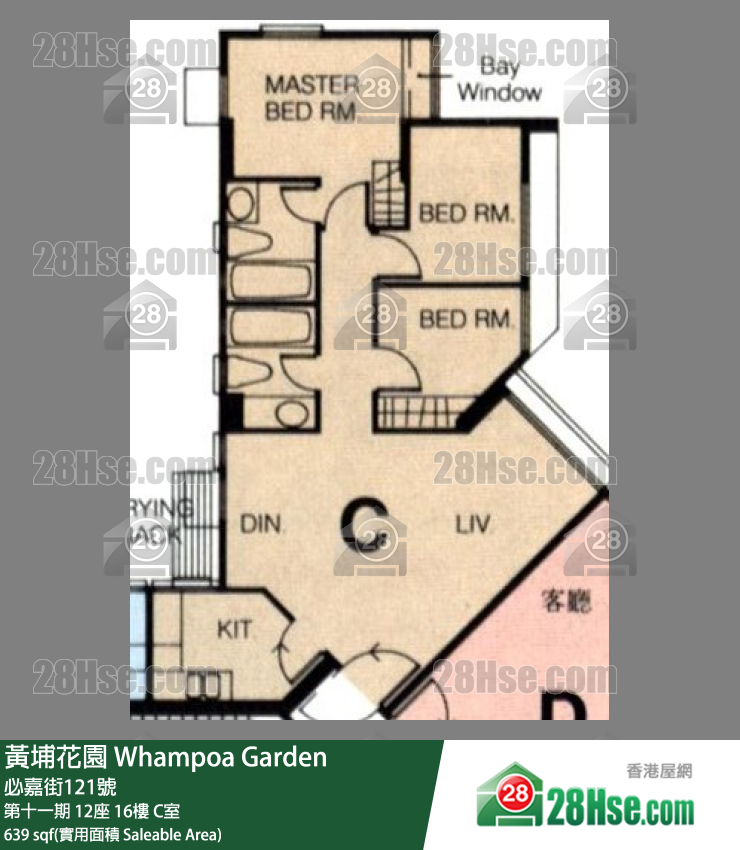 黃埔花園 第十一期12座16樓 C室 平面圖