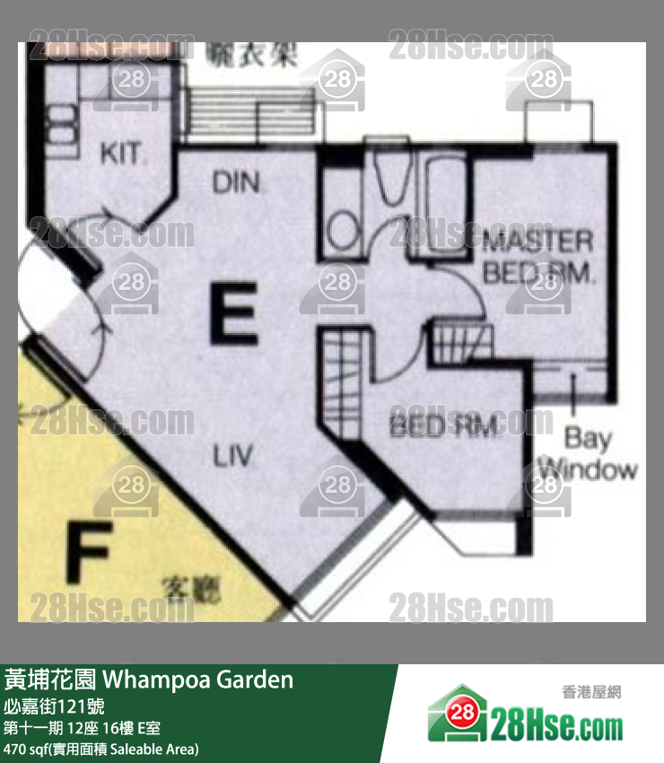 黃埔花園 第十一期12座16樓 E室 平面圖