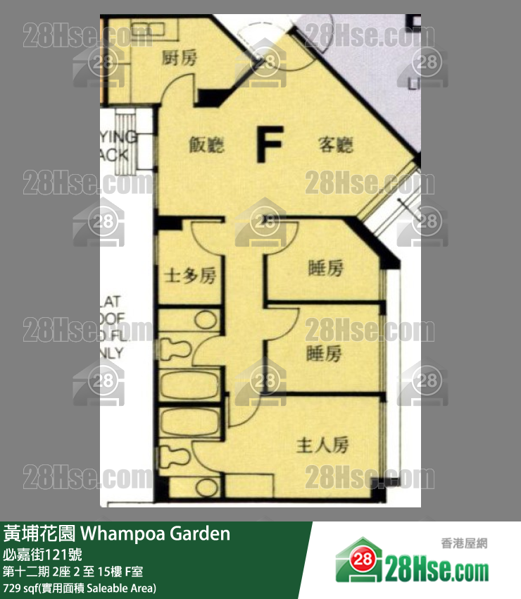 黃埔花園 第十二期 2座 7樓 F室 平面圖