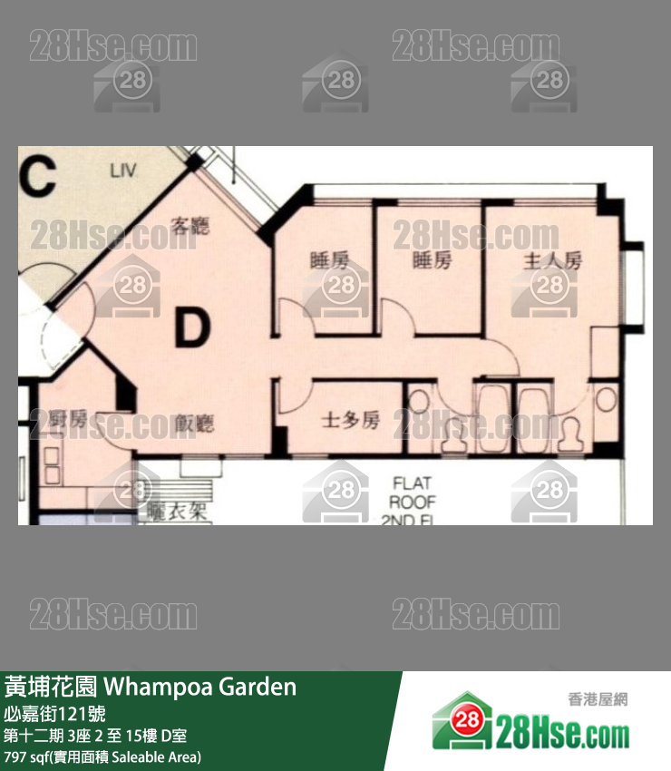 黃埔花園 第十二期3座15樓 D室 平面圖