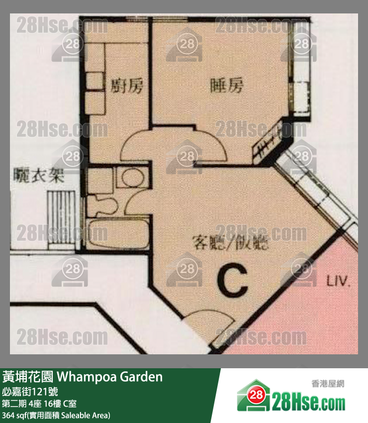 黃埔花園 第二期4座16樓 C室 平面圖