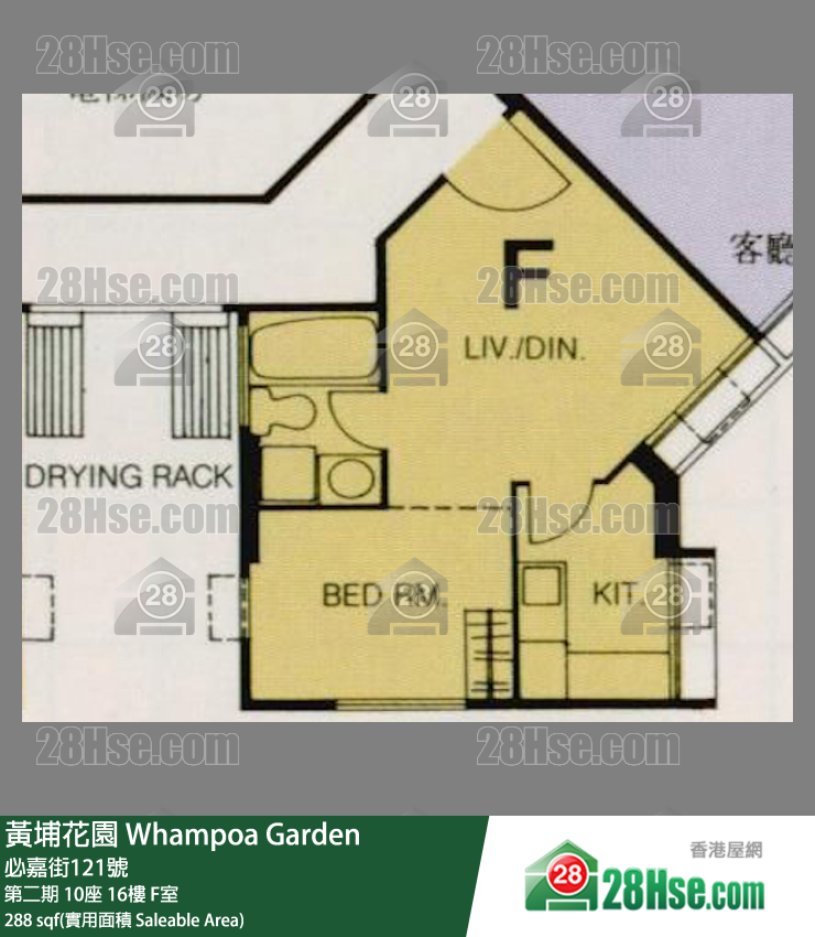 黃埔花園 第二期 10座 16樓 F室 平面圖
