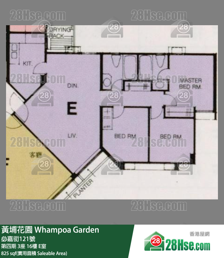 黃埔花園 第四期3座16樓 E室 平面圖