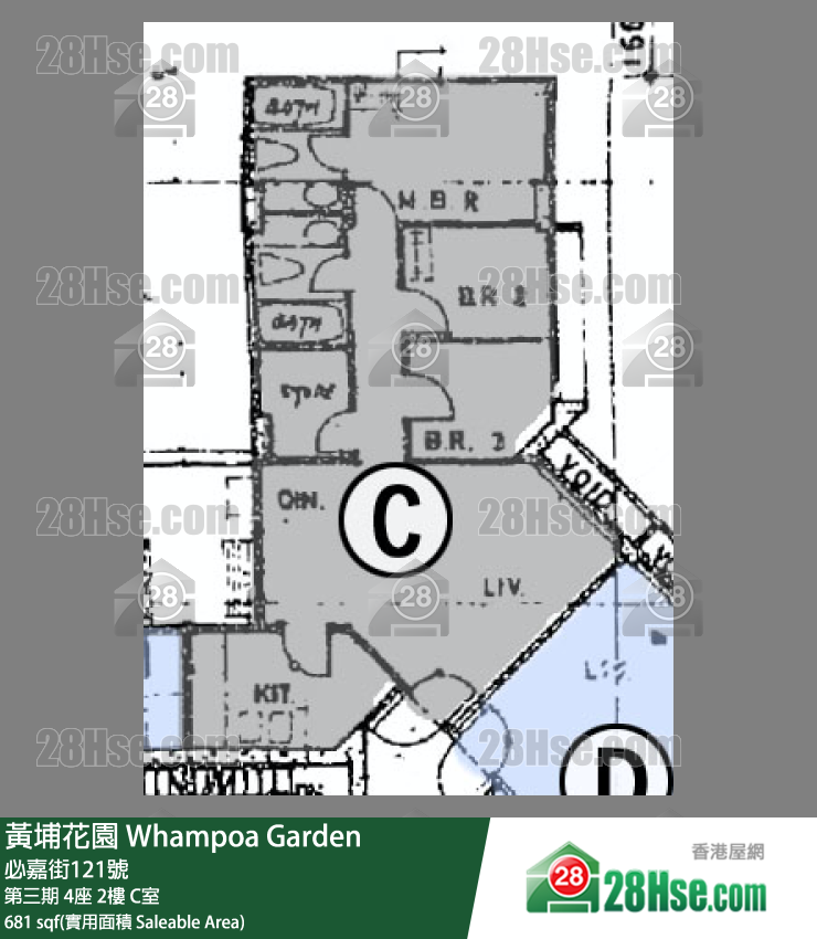 黃埔花園 第三期4座2樓 C室 平面圖
