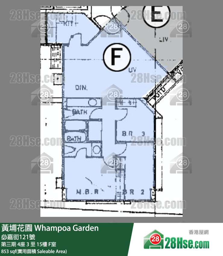 黃埔花園 第三期4座14樓 F室 平面圖
