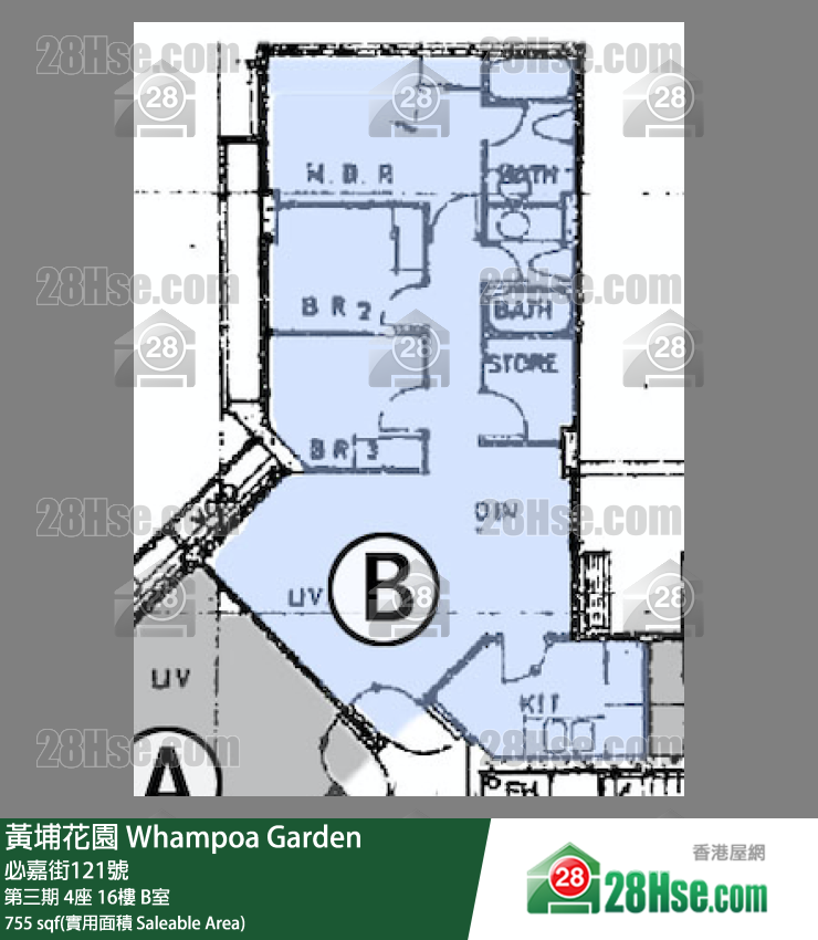 黃埔花園 第三期4座16樓 B室 平面圖