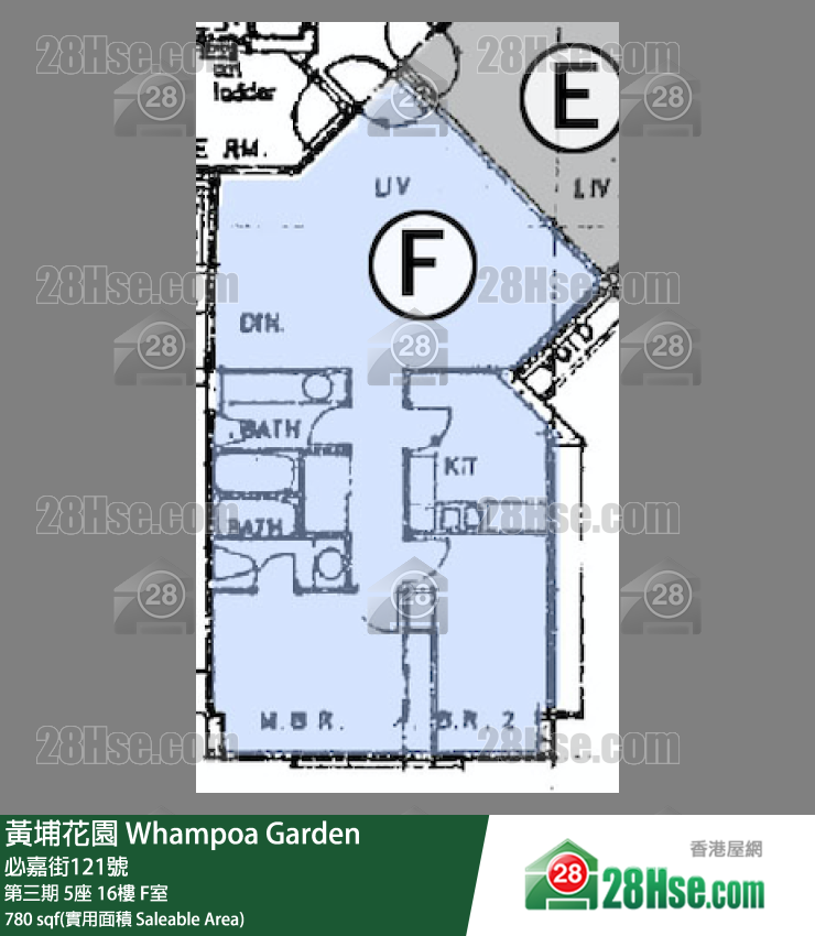 黃埔花園 第三期5座16樓 F室 平面圖
