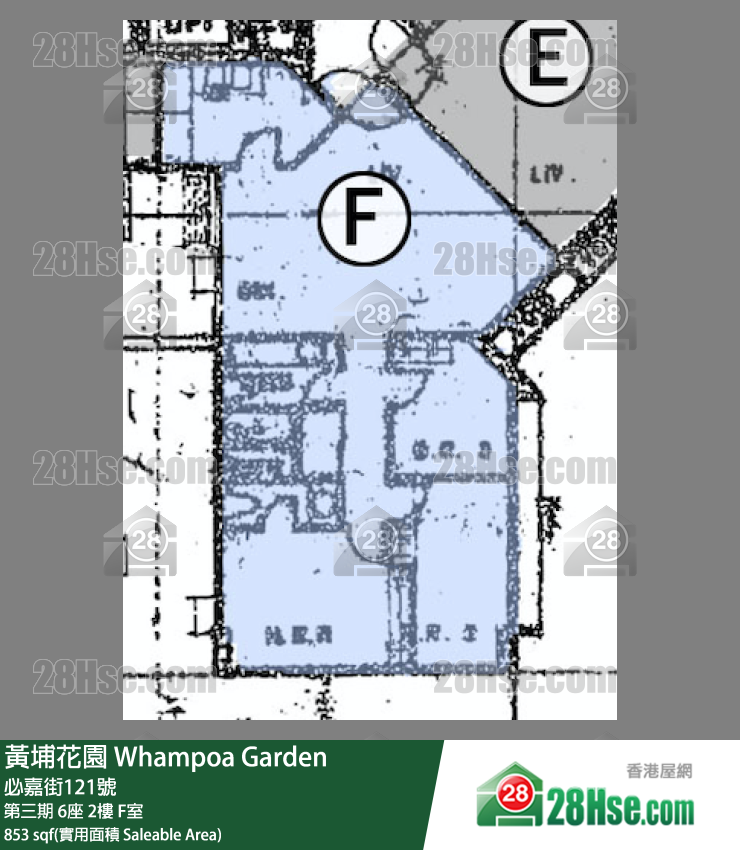 黃埔花園 第三期6座2樓 F室 平面圖