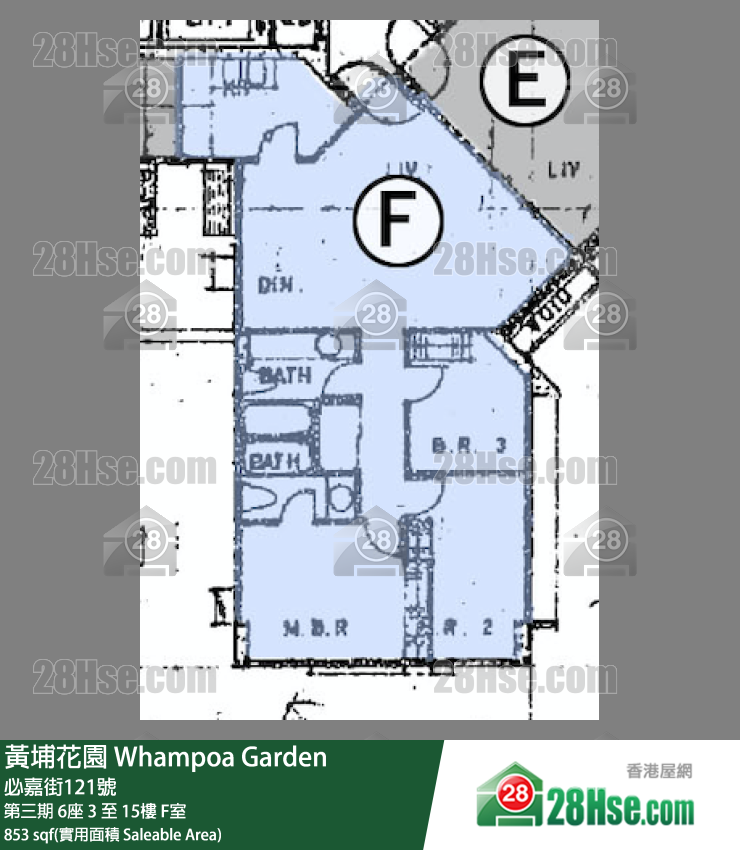 黃埔花園 第三期6座5樓 F室 平面圖