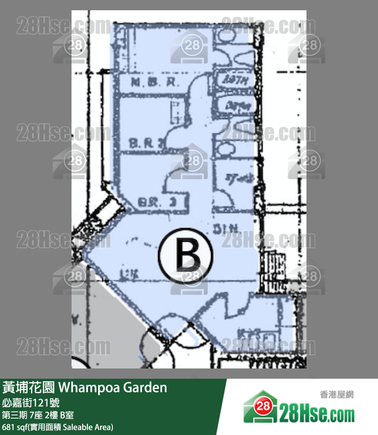 黃埔花園 第三期7座2樓 B室 平面圖