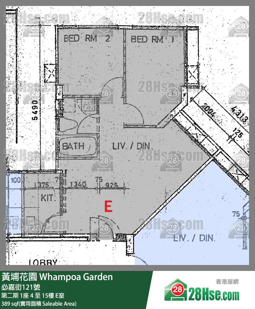 黃埔花園 第二期1座10樓 E室 平面圖