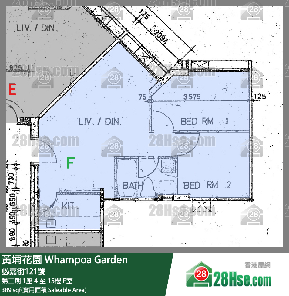 黃埔花園 第二期1座4樓 F室 平面圖