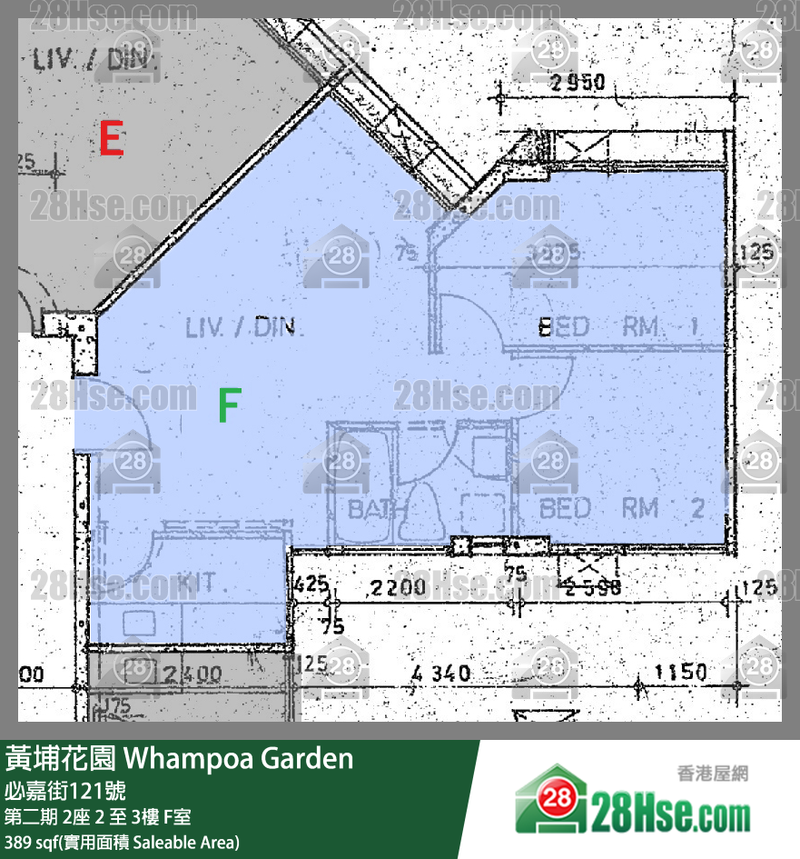 黃埔花園 第二期 2座 2樓 F室 平面圖