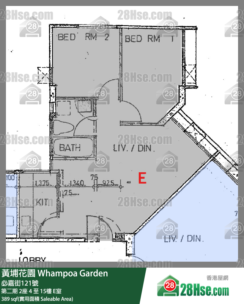 黃埔花園 第二期2座4樓 E室 平面圖