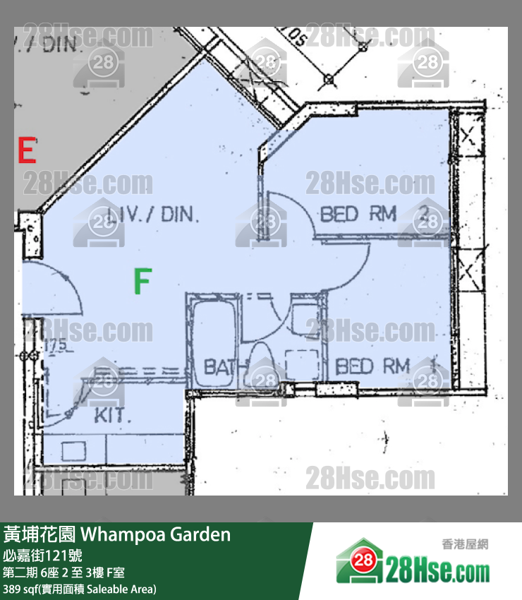黃埔花園 第二期6座3樓 F室 平面圖