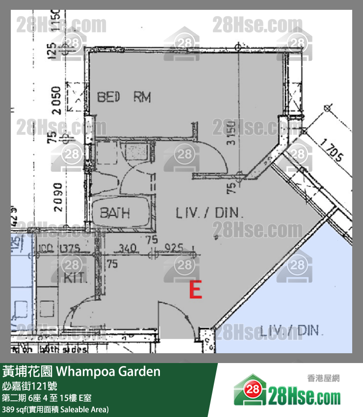 黃埔花園 第二期6座6樓 E室 平面圖