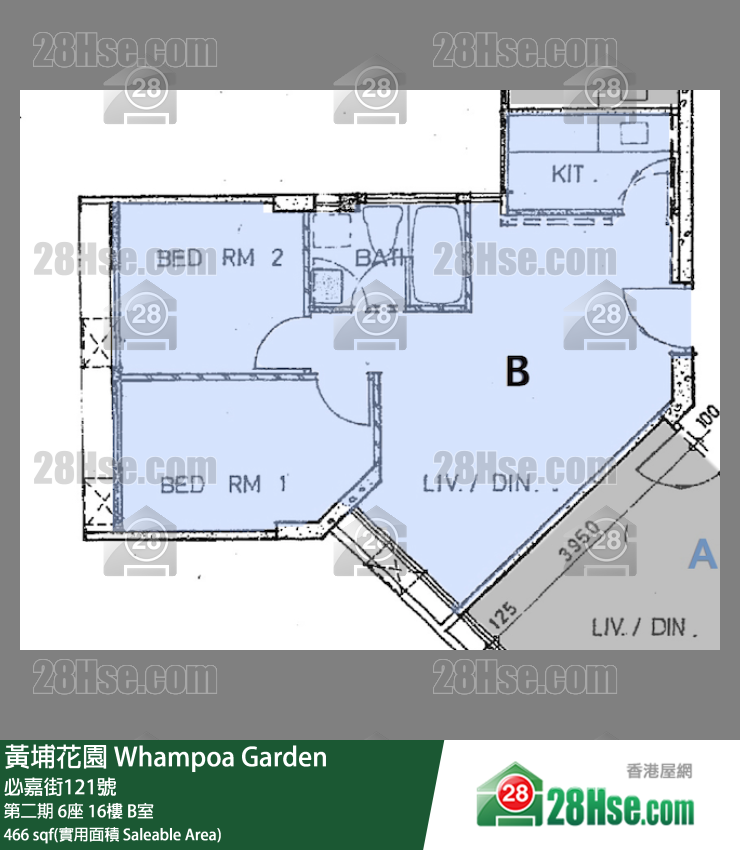 黃埔花園 第二期6座16樓 B室 平面圖
