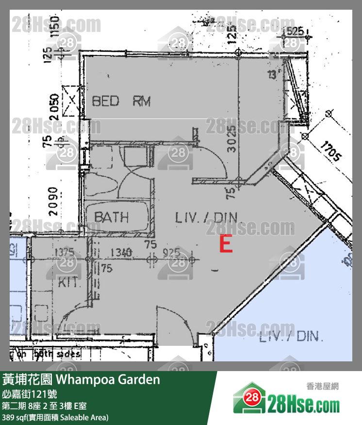 黃埔花園 第二期8座3樓 E室 平面圖