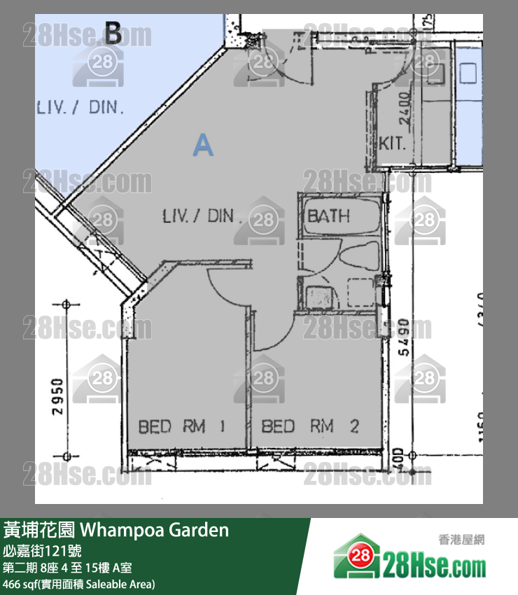 黃埔花園 第二期8座10樓 A室 平面圖