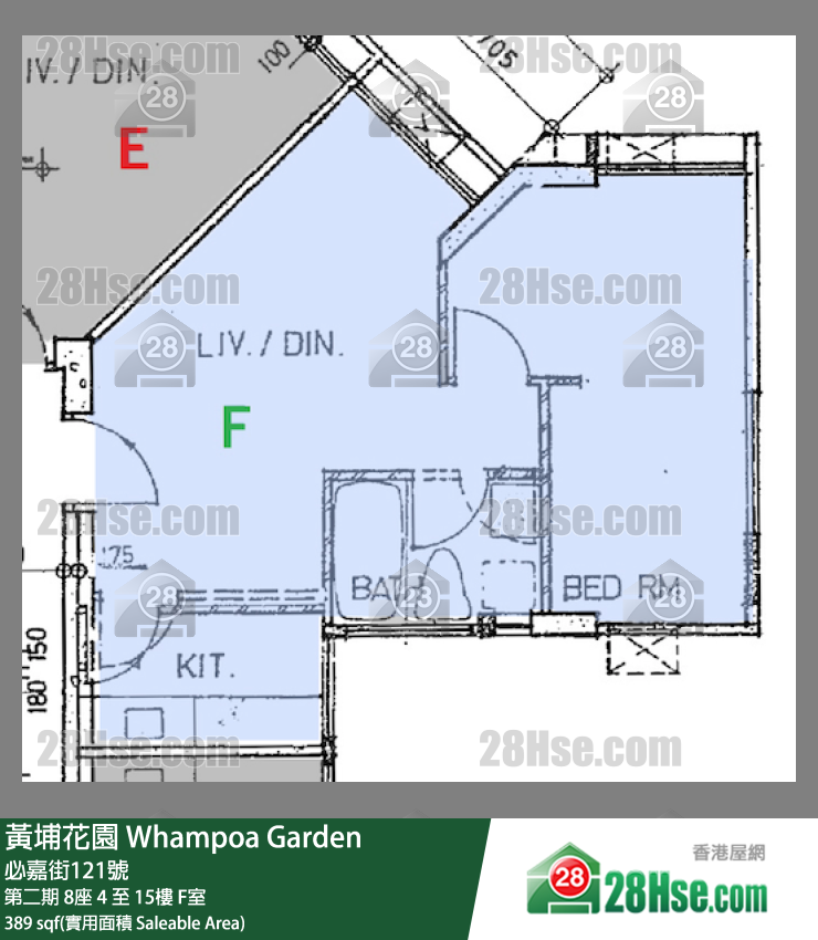 黃埔花園 第二期8座15樓 F室 平面圖