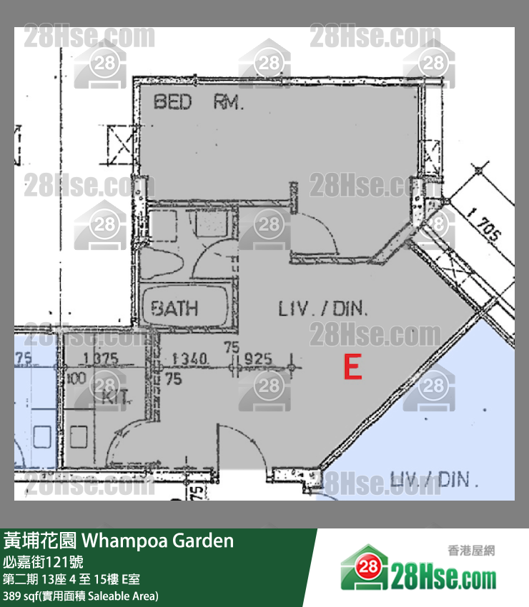 黃埔花園 第二期13座4樓 E室 平面圖