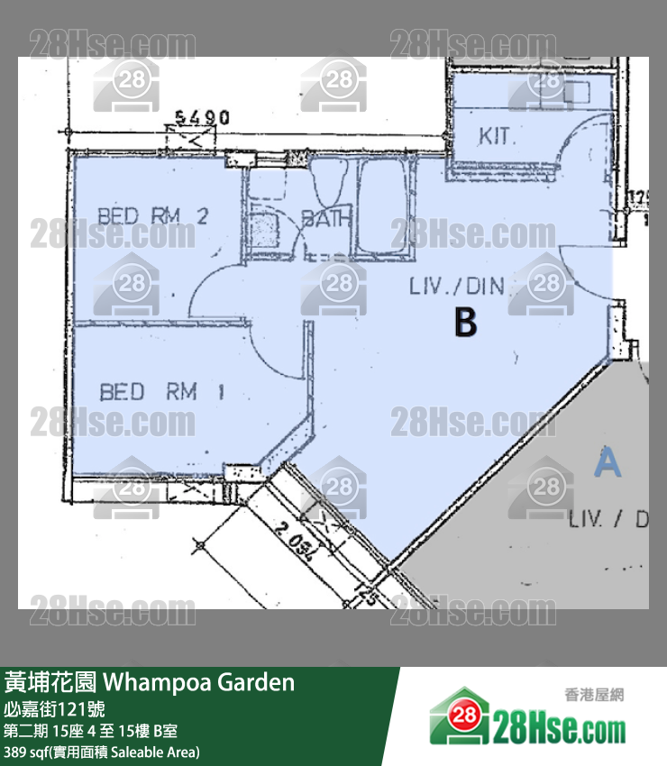 黃埔花園 第二期15座13樓 B室 平面圖