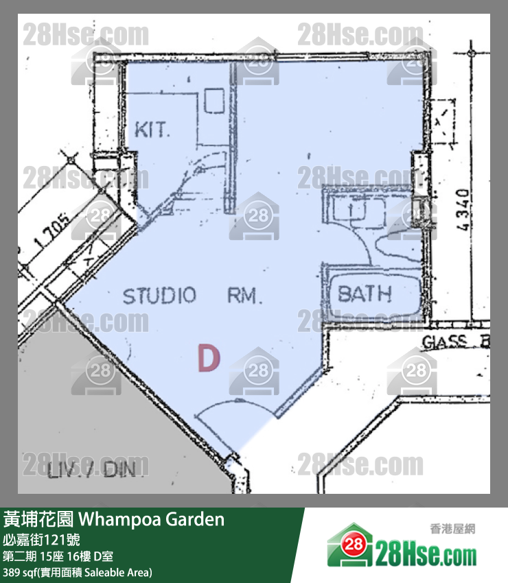 黃埔花園 第二期15座16樓 D室 平面圖