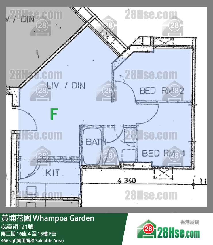 黄埔花园 单位平面图(由 28Hse 提供)